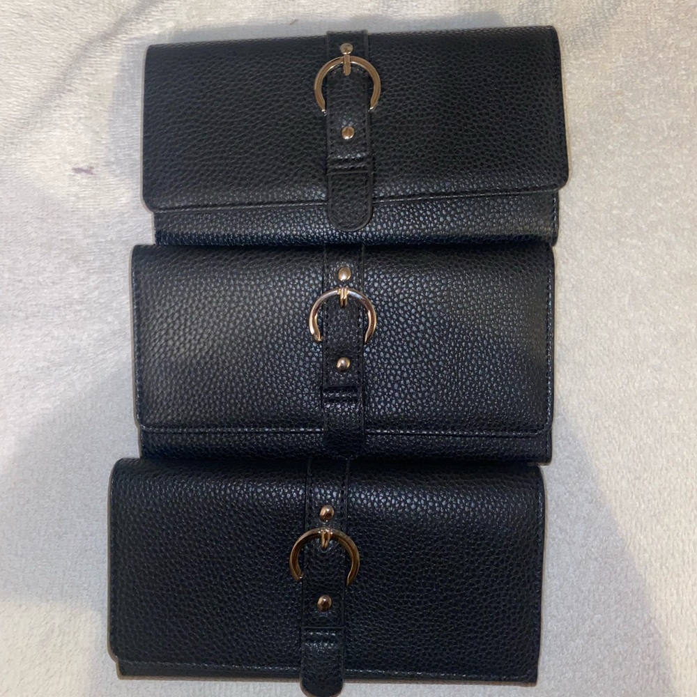 Leather clutch, never used new with tags. offered as single $12 set of 3 $30